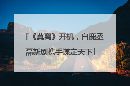《莫离》开机，白鹿丞磊新剧携手谋定天下