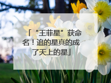 “王菲星”获命名！追的星真的成了天上的星