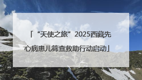 “天使之旅”2025西藏先心病患儿筛查救助行动启动