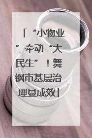 “小物业”牵动“大民生”！舞钢市基层治理显成效