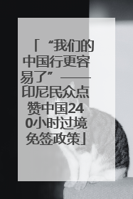 “我们的中国行更容易了”——印尼民众点赞中国240小时过境免签政策
