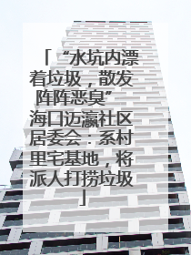 “水坑内漂着垃圾，散发阵阵恶臭” 海口迈瀛社区居委会：系村里宅基地，将派人打捞垃圾