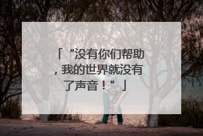 “没有你们帮助，我的世界就没有了声音！”