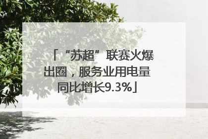 “苏超”联赛火爆出圈，服务业用电量同比增长9.3%
