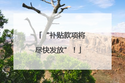 “补贴款项将尽快发放”！