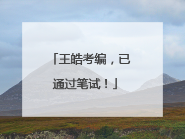 王皓考编，已通过笔试！