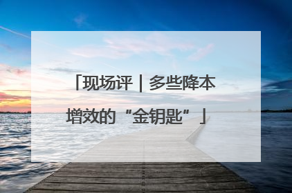 现场评｜多些降本增效的“金钥匙”