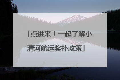 点进来！一起了解小清河航运奖补政策