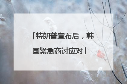 特朗普宣布后，韩国紧急商讨应对