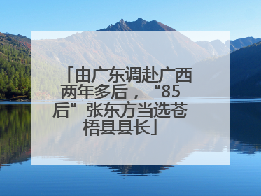 由广东调赴广西两年多后，“85后”张东方当选苍梧县县长