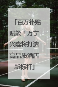百万补贴赋能！万宁兴隆将打造高品质酒店新标杆