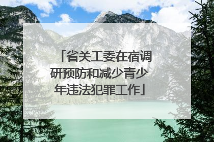 省关工委在宿调研预防和减少青少年违法犯罪工作