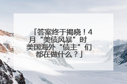 答案终于揭晓！4月“美债风暴”时 美国海外“债主”们都在做什么？