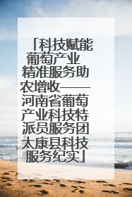 科技赋能葡萄产业 精准服务助农增收——河南省葡萄产业科技特派员服务团太康县科技服务纪实