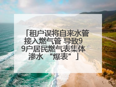 租户误将自来水管接入燃气管 导致99户居民燃气表集体渗水 “爆表”