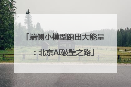 端侧小模型跑出大能量：北京AI破壁之路