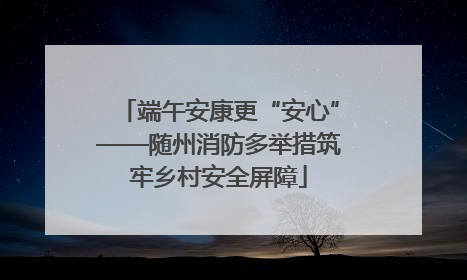 端午安康更“安心”——随州消防多举措筑牢乡村安全屏障