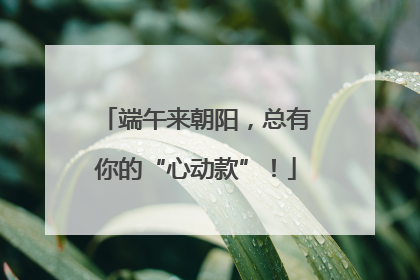 端午来朝阳，总有你的“心动款”！