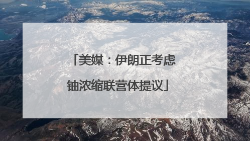 美媒：伊朗正考虑铀浓缩联营体提议
