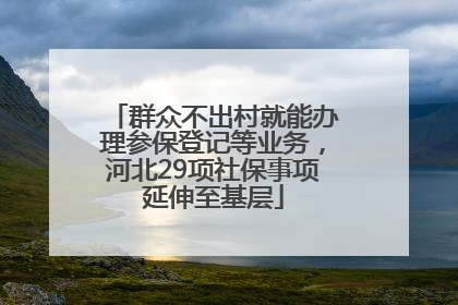 群众不出村就能办理参保登记等业务，河北29项社保事项延伸至基层