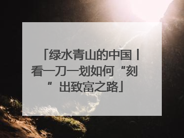 绿水青山的中国丨看一刀一划如何“刻”出致富之路