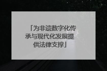 为非遗数字化传承与现代化发展提供法律支撑