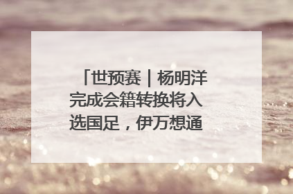 世预赛｜杨明洋完成会籍转换将入选国足，伊万想通了要打双后腰？
