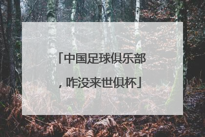 中国足球俱乐部，咋没来世俱杯