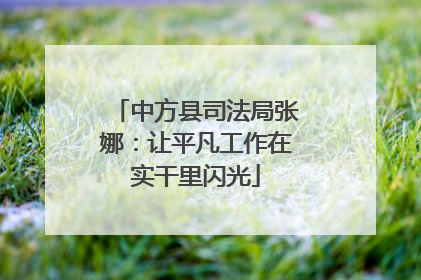中方县司法局张娜：让平凡工作在实干里闪光