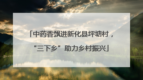 中药香飘进新化县坪塘村，“三下乡”助力乡村振兴