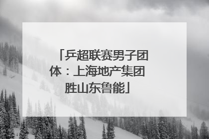 乒超联赛男子团体：上海地产集团胜山东鲁能