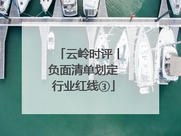 云岭时评丨负面清单划定行业红线③