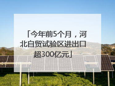今年前5个月，河北自贸试验区进出口超300亿元