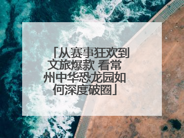 从赛事狂欢到文旅爆款 看常州中华恐龙园如何深度破圈