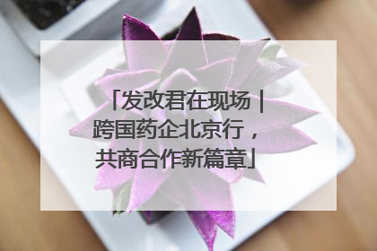 发改君在现场｜跨国药企北京行，共商合作新篇章