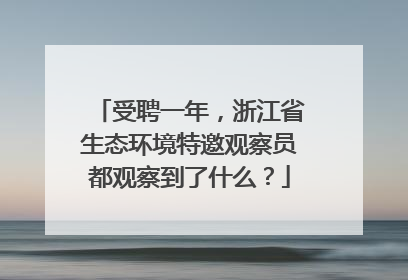 受聘一年，浙江省生态环境特邀观察员都观察到了什么？
