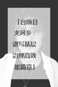 台前县夹河乡：谱写基层治理高效能篇章