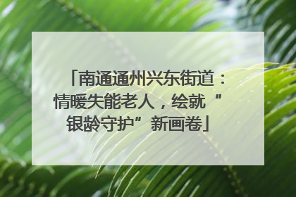 南通通州兴东街道：情暖失能老人，绘就“银龄守护”新画卷
