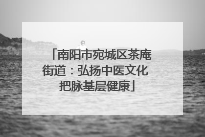 南阳市宛城区茶庵街道：弘扬中医文化 把脉基层健康