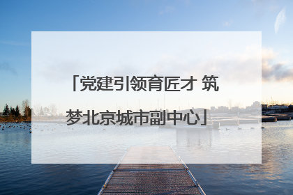 党建引领育匠才 筑梦北京城市副中心