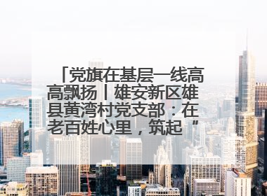 党旗在基层一线高高飘扬丨雄安新区雄县黄湾村党支部：在老百姓心里，筑起“一座山”