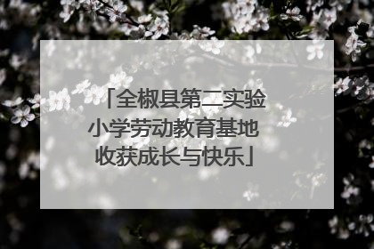 全椒县第二实验小学劳动教育基地收获成长与快乐