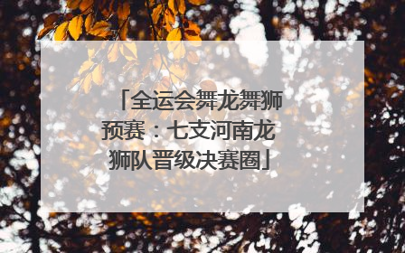 全运会舞龙舞狮预赛：七支河南龙狮队晋级决赛圈