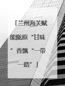 兰州海关赋能陇原“甘味”香飘“一带一路”