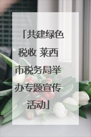 共建绿色税收 莱西市税务局举办专题宣传活动