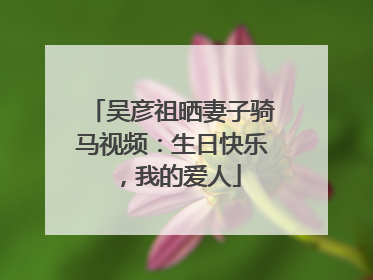 吴彦祖晒妻子骑马视频：生日快乐，我的爱人