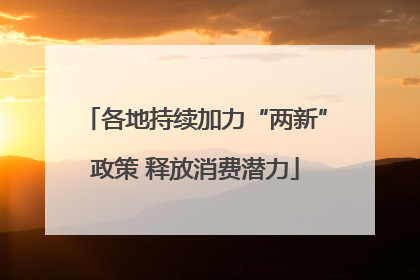 各地持续加力“两新”政策 释放消费潜力