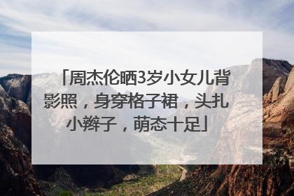 周杰伦晒3岁小女儿背影照，身穿格子裙，头扎小辫子，萌态十足