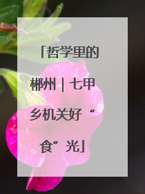 哲学里的郴州｜七甲乡机关好“食”光