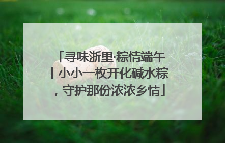 寻味浙里·粽情端午丨小小一枚开化碱水粽，守护那份浓浓乡情